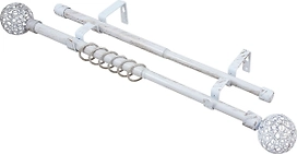 Карниз для штор Legrand Ажур настенный двухрядный белое золото 160-300 см