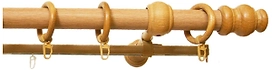 Карниз для штор Уют настенный двухрядный наконечник стандарт светлый дуб 1,75 м
