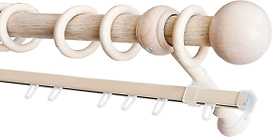 Карниз для штор Уют настенный двухрядный белый дуб 2,5 м