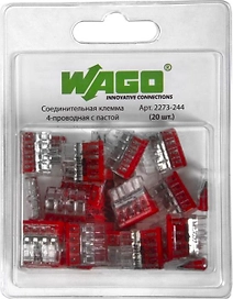 Самозажимные клеммы Wago 07-5143-20 4 провода 20 шт