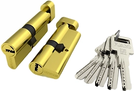 Цилиндр FUARO R602 80 мм (30/10/40 мм) ключ/вертушка латунь