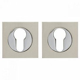 Дверная накладка под цилиндр FUARO ET KM SN/CP-3 матовый никель хром