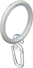 Кольцо с крючком для карниза HOME ACCESSORY стальной сплав белый антик d16 мм