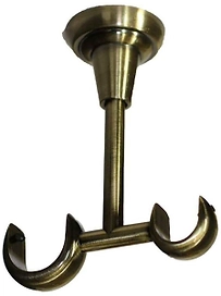 Держатель для карниза 2 ряда ORBIS d20/28 мм стальной сплав золото антик 1 шт