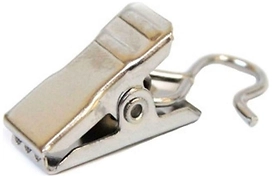 Зажим для штор крокодил хромированный HomeAccess белый 10 шт