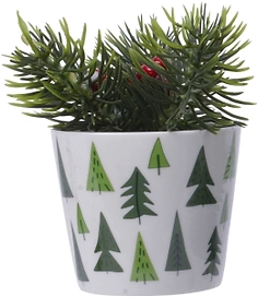 Искусственная ель в горшке зеленая 14 см в ассортименте