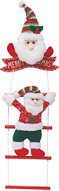 Игрушка новогодняя Санта на лестнице 53 см