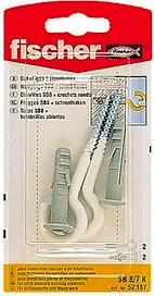 Дюбель универсальный распорный Fischer SB 8х40 мм с прямым крюком 2 шт