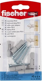 Дюбель универсальный распорный Fischer PD 8x29 мм с шурупом 5 шт