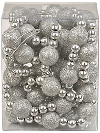 Бусы новогодние серебряные 270 см