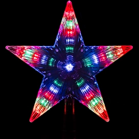 Верхушка на ель Glos Звезда 31 LED многоцветная 22 см