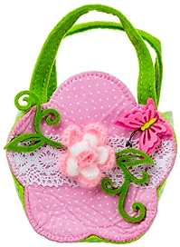 Сумка Цветок текстильная розовая 150x145x80 мм