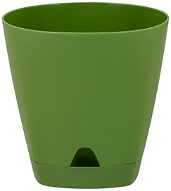 Горшок InGreen Amsterdam d20 см 4 л полипропиленовый оливковый с поддоном