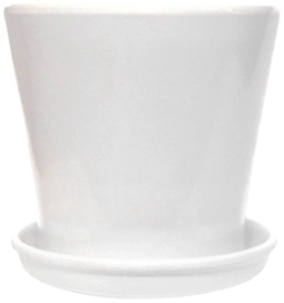 Горшок GARDEN SHOW d13 см 1 л керамический белый с поддоном