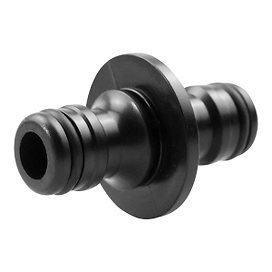 Штуцер двойной пластиковый черный