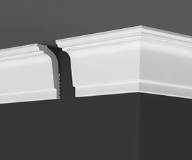 Плинтус потолочный ДЕ-БАГЕТ П-08 200х5х3 см белый
