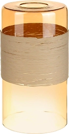 Плафон цилиндр 33 Идеи стекло янтарный с белой веревкой 10х20 см