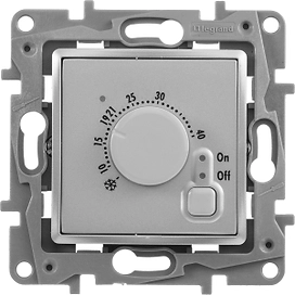 Терморегулятор термостат Legrand Etika алюминий
