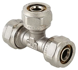 Тройник латунь никелированный VALTEC 20х20х16 мм