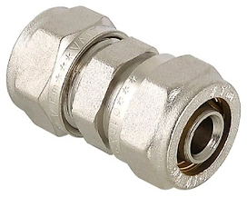 Соединитель латунь никелированный VALTEC 16 мм