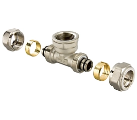 Тройник VALTEC внутренний обжимной с переходом 20 х 3/4"