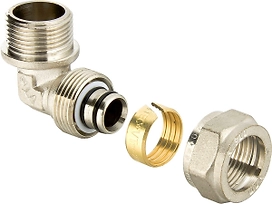  Угольник латунь никелированный VALTEC 1"х26 см