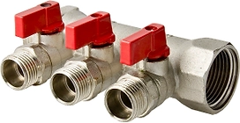 Коллектор латунь никелированная VALTEC O58104055 1"-1/2"