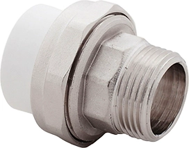 Муфта комбинированная разъем. (Американка) PPR наруж. резьба 32х 3/4, белый, RTP