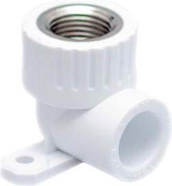Угольник комбинированный с креплением PPR внутренняя резьба 25х 1/2,  белый, RTP