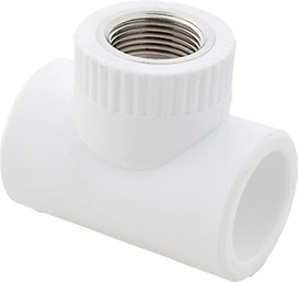 Тройник комбинированный PPR внутренняя резьба 32х 1/2,  белый, RTP