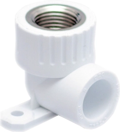 Угольник комбинированный с креплением PPR внутренняя резьба 20х 1/2,  белый, RTP