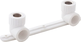 Угольник комбинированный под смеситель PPR внутрен. резьба 20х 1/2, белый, RTP