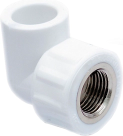 Угольник комбинированный PPR внутренняя резьба 20х 1/2,  белый, RTP