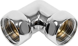 Соединитель угловой латунь хромированный Арго 3/4 х 3/4" Г/Г