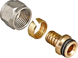 Фитинг коллекторный латунь никелированная VALTEC 1/2" 16 x 2 мм