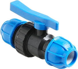 Кран шаровой компрессионный, полипропилен 20, для полиэтиленовых труб, RTP