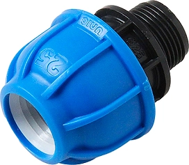 Муфта компрессион, полипропилен наруж. резьба 25х 3/4" для полиэтилен. труб, RTP