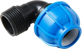 Отвод компрес., полипропилен наружная резьба 25х 1/2" для полиэтилен. труб, RTP