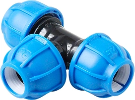 Тройник компрессионный, полипропилен 20, для полиэтиленовых труб, RTP