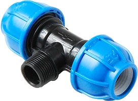 Тройник компрес., полипропилен наружная резьба 32х1" для полиэтилен. труб, RTP