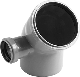 Отвод правый ВК ПП 110/50х45, серый, RTP