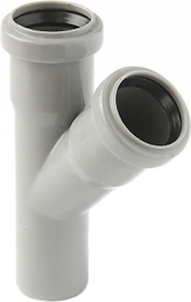 Тройник ВК ПП 40/40х45, серый, RTP