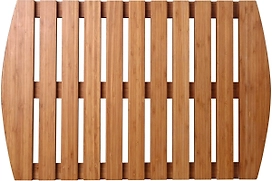 Коврик для ванной 59х39 см деревянный прямоугольный