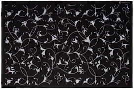 Коврик придверный Vortex Samba Лилии 90x60 см текстильный черный