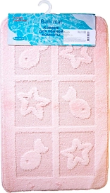 Коврик для ванной комнаты Aquarius Fishes 55х90 см ворсовый розовый