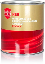 Эмаль по металлу и ржавчине Стандарт 3 в 1 полуматовая красная 2,5 кг
