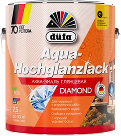 Эмаль универсальная dufa Aqua-Hochglanzlack белая 2,5 л