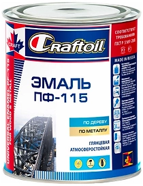 Эмаль по дереву и металлу CraftOil ПФ-115 глянцевая голубая 0,8 кг
