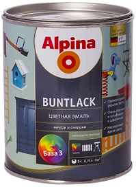 Эмаль по ржавчине ALPINA Buntlack матовая база 3 0,638 л