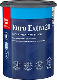 Краска интерьерная Tikkurila Euro Extra 20 полуматовая база C 0,9 л